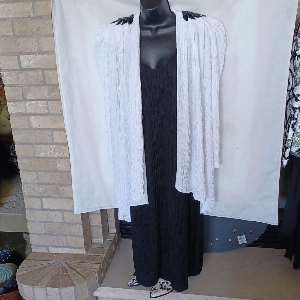VINTAGE Avant Garde Black/white Lerner Dress & Jacket,  below the knee